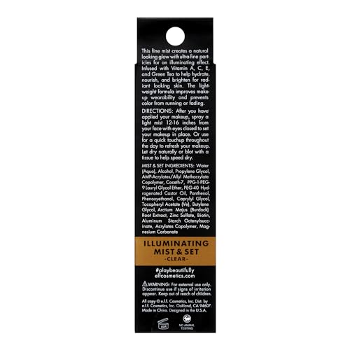 e.l.f. Lumious Mist & Set, Setting Spray To Give Makeup A Lasting, Radiant Finish, Infused With Vitamins A, C & E, Small, 2 Fl Oz