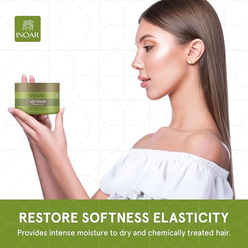 Inoar Liso M?gico Hair Mask with Jasmine Extract for Frizz Control & Deep Hydration, 6.7 oz