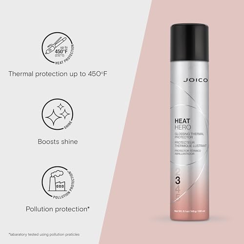 Joico Heat Hero Glossing Thermal Protector | For Most Hair Types | Protect Against Heat & Humidity | Protect Against Pollution & Harmful UV | Reduce Split Ends | Boost Shine | Paraben & Sulfate Free