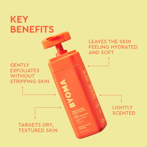 BYOMA Smoothing Body Polish - For Breakouts & Textured Skin - Exfoliating Body Scrub with PHA & Panthenol - Restores Skin Barrier & Soothes Inflammation - 10.14 fl oz