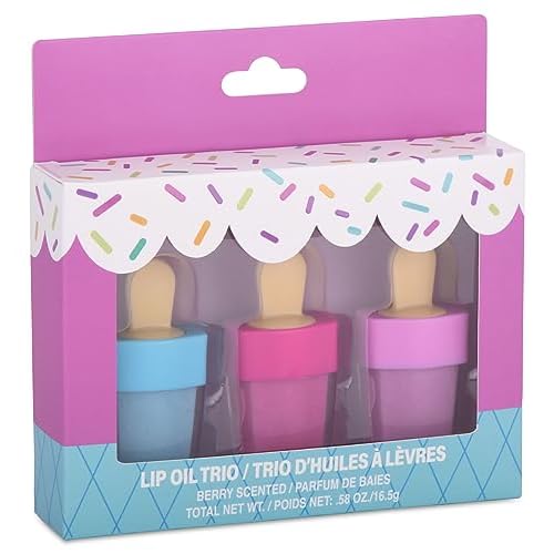 iscream 3-piece Ice Pop Shaped Berry Scented Moisturizing Lip Oil Set