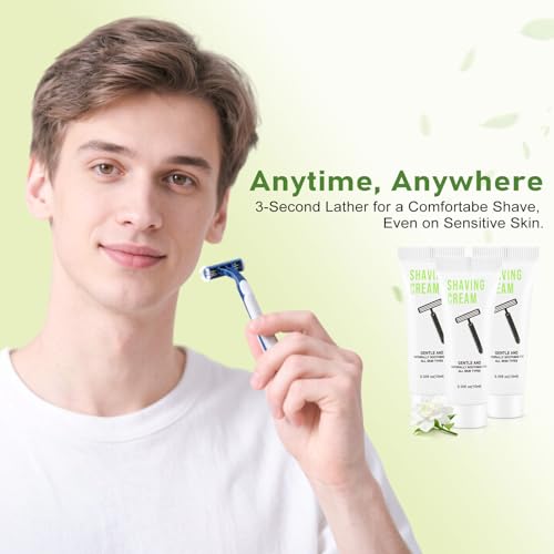 100 Shaving Cream Bulk Travel 10ml/0.35fl oz,Disposable Shaving Cream in Bulk Travel Shave Cream for Hotel Homeless,White Tea