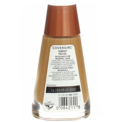 COVERGIRL Clean Liquid Makeup, Tawny (N) 165, 1.0-Ounce Bottles (Pack of 2)