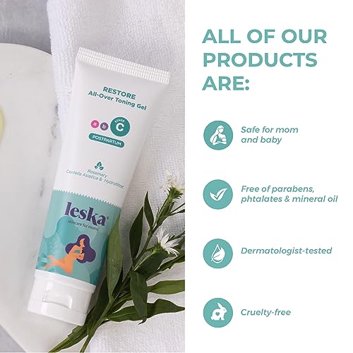 Leska Maternity Stage C Set 2-Pack Bundle | RESTORE All-Over Toning Gel l (Postpartum) | Part of a Complete 3-Stage Pregnancy Skincare System (Set of 2, 4oz each)