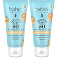 Babo Botanicals Sensitive Baby Mineral Sunscreen Lotion SPF50 Natural Zinc Oxide Face & Body Fragrance-Free WaterResistant - EWG Verified Vegan Extra Sensitive Skin For Babies & Kids (Pack of 2)