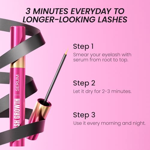 Eyelash Growth Serum - Volumizing Lash Serum for Longer & Thicker Lashes - Natural, Vegan & Gentle (5 mL)
