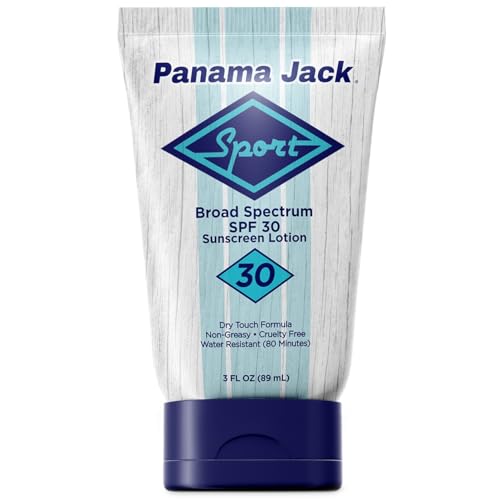 Panama Jack Sport Sunscreen Lotion - SPF 30, Broad Spectrum UVA/UVB Protection, Non-Greasy, PABA, Paraben, Gluten & Cruelty Free, 3 FL OZ (Pack of 6)