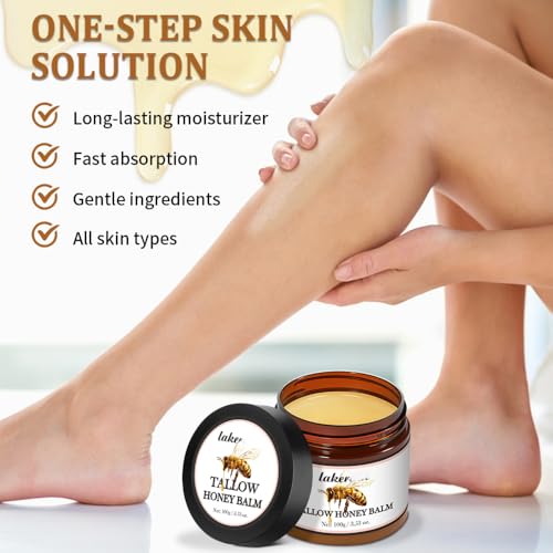 Beef Tallow and Honey Balm - Tallow Honey Skin Balm - Skin Moisturizer for Face & Body (01, Citrus)