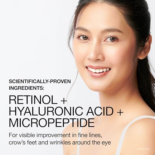Neutrogena Rapid Wrinkle Repair Retinol Pro+ Anti-Wrinkle Eye Cream,Targeted Eye Cream for Wrinkles & Dark Circles,Formulated without Fragrance,Dyes,Phthalates,and Parabens,0.5 oz,(Pack of 2)