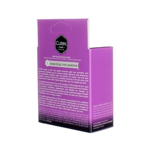 Cutex Care Swipe & Go Non-Acetone Nail Polish Remover Pads 10ct