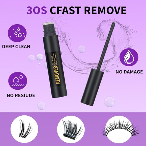 Lash Cluster Glue Remover,Quick-Dissolving Eyelash Glue Remover for DIY Lash Extensions Remover with Safe Formula Lash Clusters Remover 5ml (Remover-pink)