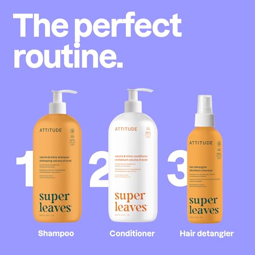 ATTITUDE Volume and Shine Hair Shampoo, EWG Verified, For Thin Hair, Naturally Derived Ingredients, Vegan and Plant Based, Soy Protein And Cranberries, 32 Fl Oz
