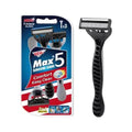 Max A Series Premium 5 Blades Sincere Care Comfort Easy Clean Razor Blades for Men Shaving. 5 Layer Floating Blades with Pivoting Design Head for Directional Shaving. 3 Pack.
