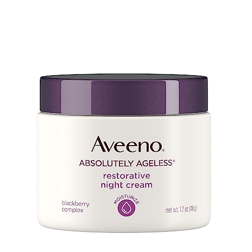 Aveeno Absolutely Ageless Restorative Night Cream Face & Neck Moisturizer with Antioxidant-Rich Blackberry Complex, Vitamin C & E, Hypoallergenic, Non-Greasy & Non-Comedogenic, 1.7 fl. oz