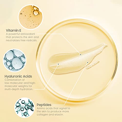 Hyaluronic Acid Serum for Face, Anti Aging Serum for Fine Lines & Wrinkles, Hydrating Glow, Face Moisturizer Plump & Repair Dry Skin, Unscented, 30 Capsules (Pack of 2)