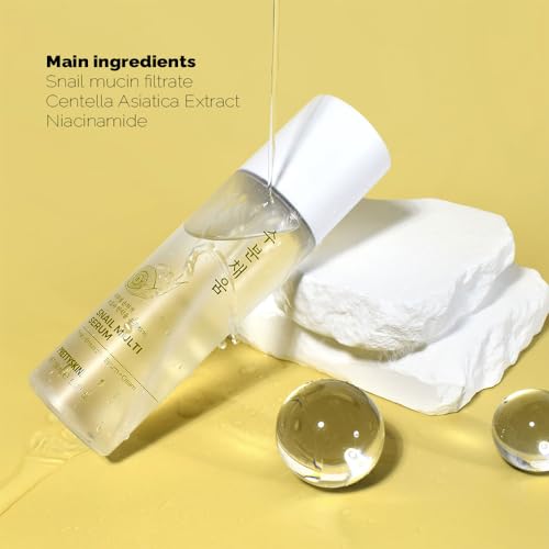 PRETTYSKIN Snail Mucin Serum for face 5.07fl.oz (150ml) Toner+Emulsion+Serum+Cream | Korean Skin Care