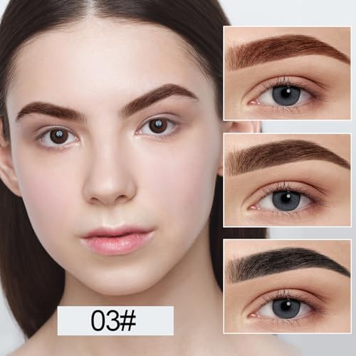 3 Colors Eyebrow Makeup Kit,Long Lasting Brow Palette,Eyebrow Filler Powder with Brow Brush,Professional Brow Contour Palette,Creates Natural Brows