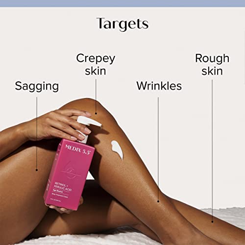 Medix 5.5 Anti Aging Skin Care 3PC Set | Retinol Body Cream + Exfoliating AHA Glycolic Acid Foaming Face Wash & Body Wash + Hyaluronic Acid Serum Booster, Cleanse + Treat + Hydrate Skincare Set, 3PC