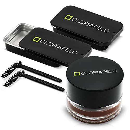 Eyebrow Gel and Brow Soap ? Set of 2 Soap Eyebrow Kit with Spoolie and Eyebrow Pomade Dark Brown or Chocolate ? Long-Lasting, Waterproof Vegan Formula ? Natural Eyebrow Effect