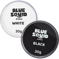 Blue Squid Face Paint Water Based Single Cake Professional Face & Body Paint - Water Activated, Kids Adults Face Painting for Costume, Halloween Makeup, Cosplay - Classic Black & White Face Paint 30g