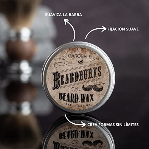 Beardburys Soft Fixing Beard and Mustache Wax Natural Hold, Lightweight Formula, Easy Styling, Paraben-Free, Suitable for All Beard Types - 50g