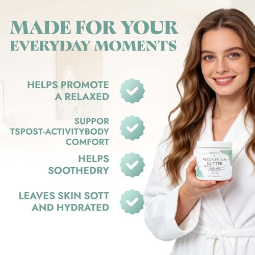 BodyLove Magnesium Butter ? Calming & Soothing Topical Magnesium Cream with Shea, Mango & Cocoa Butter ? Deep Moisturizing Body Butter for Skin Comfort & Relaxation(1pc)