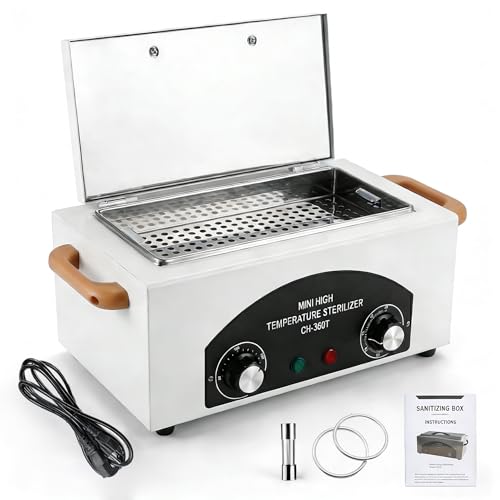2.0L 220¡ÆC 428¢µ High Temperature Autoclave Sterilizer, Dry Heat Nail Sterilizer Machine with Timer for Nail Tools Esthetician Barber's Tools, 110V, CH-360T