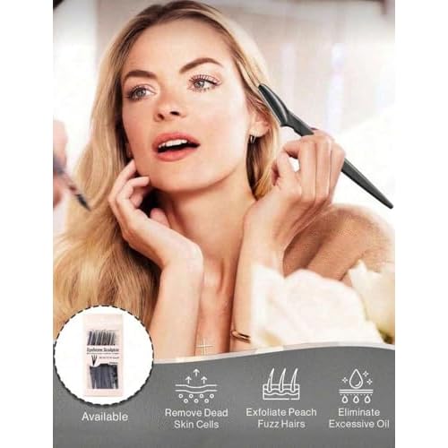 Professional Dermaplaner Set, Black Recycled Plastic, 12 Pack Face Razor for Men and Women, Multifunctional Facial Hair Trimmer and Exfoliating Tool with Stainless Steel Blade