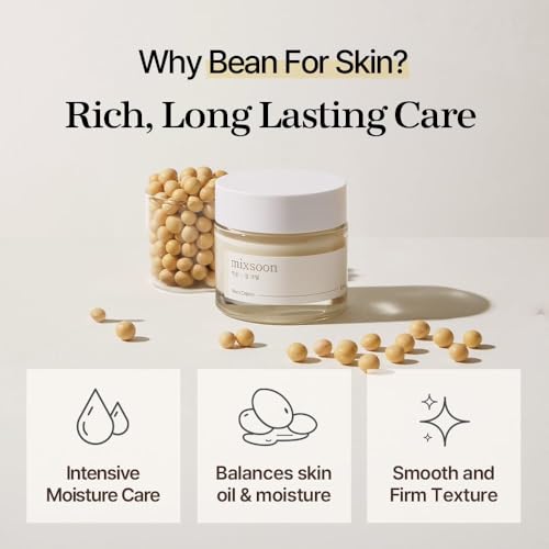mixsoon Bean Glass Skin Duo Facial Moisturizer Fermented Bean Skincare Routine Bean Essence 50ml + Bean Cream 50ml 3.38 Fl. Oz / 100ml Korean Glass Skin Care