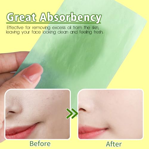 300 Sheets Blotting Paper, HNYYZL Oil Absorbing Sheets for Oily Skin, Oil Control for Face, Makeup Blotting Paper, Natural Oil Absorbing Facial Blotting Sheets for Oily Skin Care (Pack of 3)