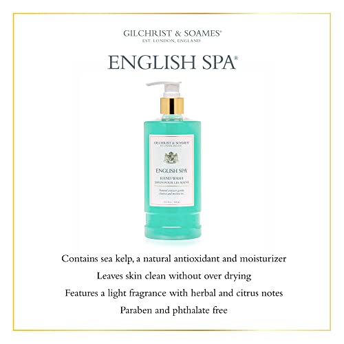 Gilchrist & Soames English Spa Hand Wash - 15.5oz - Citrus and Herbal Notes, Gently Cleansing, Zero Parabens, Sulfates, and Phthalates