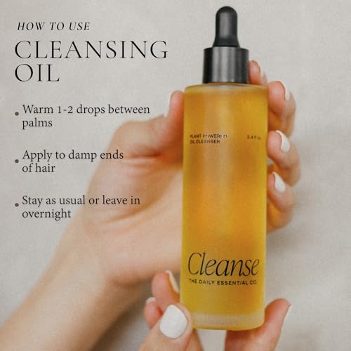 The Daily Essential Co. Jojoba Oil Facial Cleansing Oil, Makeup Remover for Sensitive, Oil Cleanser for Face, Blackhead Removal, Premium Skin care, Hydrating (Cleanser)