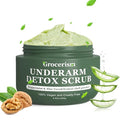 Armpit Detox Scrub & Underarm Exfoliator - Walnut Shell, Menthol & Aloe Vera Body Scrub for Odor, Deodorant Buildup, and Dark Spots - Moisturizing Formula for Sensitive Skin, Vegan 8.8 oz