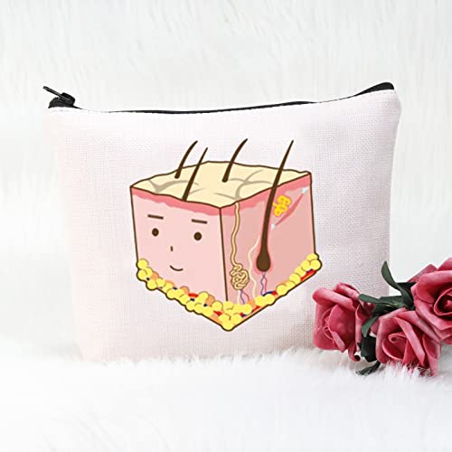 POFULL Dermatologist Work Skin Deep Gift I'd Biopsy That Cosmetic Bag Skin Doctor Gift (I'd Biopsy That Cosmetic Bag)