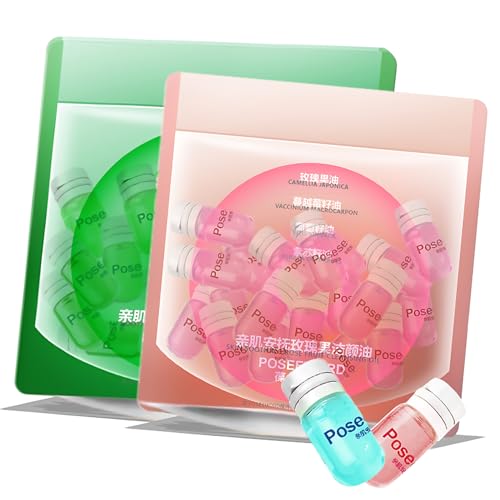 Natural Makeup Remover OLI,Makeup Remover OLI Mini and Gentle Cleansing Remover Oil for All Skin Types-Nourishing and Gentle,Individually Packaged -Travel-Friendly(Camellia & Rose 40 Pcs)