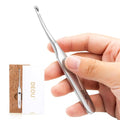 DEOU Professional Stainless Steel Cuticle Pusher with Thick Handle - V - shaped Blade for Precise Dead Skin Removal