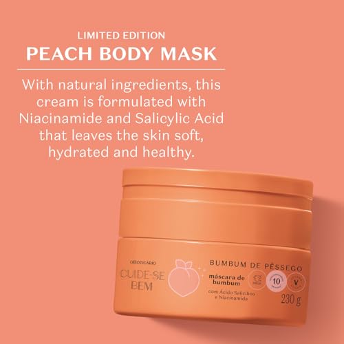 O BOTICARIO Cuide-se Bem Peach Bumbum Body Mask, Moisturizing and Softening Treatment for a Peach-Soft Bum, 8.11 Ounce (230g)