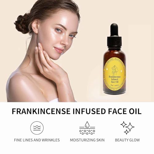 Frankincense Resin Oil for Face, Frankincense Oil for Skin, Frankincense Resin Infused Organic Black Seed, Castor & Jojoba Oil for Face, Facial Moisturizing Anti-Aging Serum (1PC, 1)