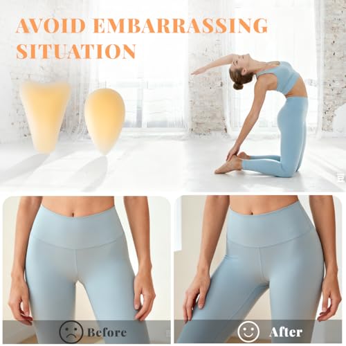 Silicone Concealer Pad for Women, Seamless Smooth Cover, Premium Skin-Safe Silicone Hiders, Reusable Discreet Insert for Leggings, Yoga Pants, Swimwear, 4-Pack Variety