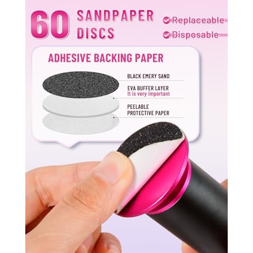 DERMAWAVE Electric Callus Remover for Feet? FSA Eligible, Professional Pedicure Tool with 60 Sandpaper Discs & Speed Controller for Men & Women ? Aluminum Foot File Sander Grinder for Dead Skin