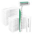 3 Blades Disposable Razors with Cream 50PCS Set for Men & Women, Individually Wrapped Portable Toiletries Amenities for Hotel, Airbnb, Homeless, Shelter, Charity, Camping and Travel On The Go