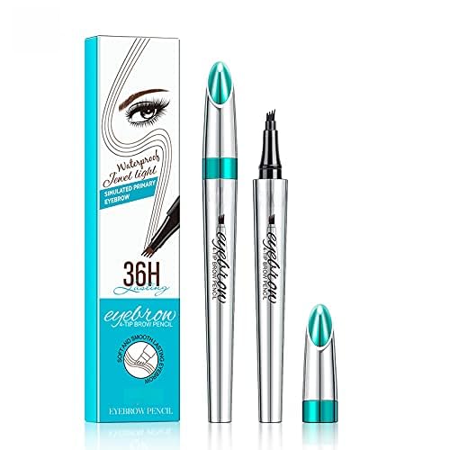 Eyebrow Pencil Eyebrow Microblading Pen - Eye Makeup Eyebrow Pen Micro 4 Point Brow Lift & Snatch Microblading Long-Lasting Waterproof Natural Eyebrow Hair (03 Red Brown)