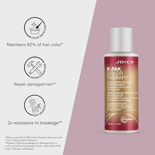 Joico K-PAK Color Therapy Color-Protecting Conditioner | For Color-Treated Hair | Boost Shine | Improve Elasticity | Repair Breakage | Rebuild Damaged Hair | With Keratin & Argan Oil