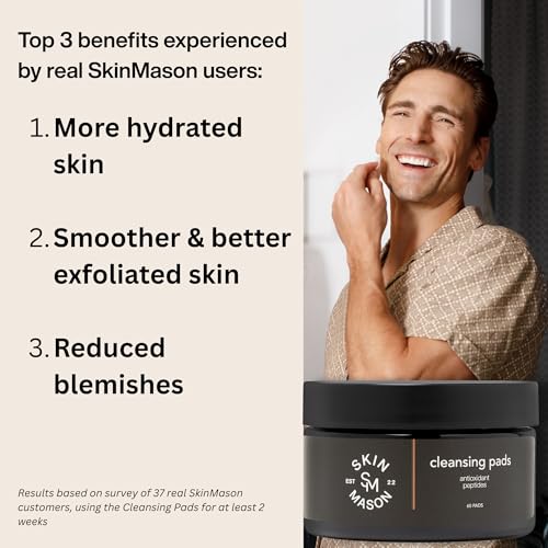 Peptide Exfoliating & Resurfacing Pads by SkinMason - Glycolic Acid, Salicylic Acid, Hydrating