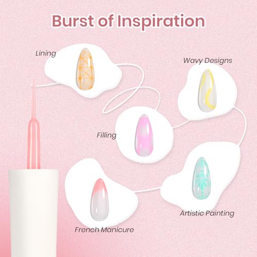 Beetles Gel Liner Nail Art Polish Set with Chrome Nail Powder Mirror Effect Manicure Nails Art Decoration