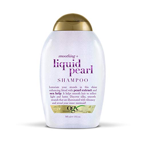 OGX Smoothing + Shampoo Ounce, Liquid Pearl, Liquid Pearl Luminescent, 13 Fl Oz