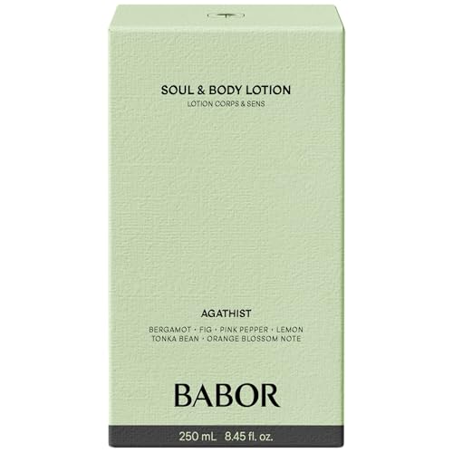 BABOR Soul & Body Lotion Agathist, Quick-Absorbing, Light Body Care, Invigorating Skin Milk, Body Cream for Dry Skin, Skin Firming Moisturising Cream, with Vitamin B, Vegan, 250 ml
