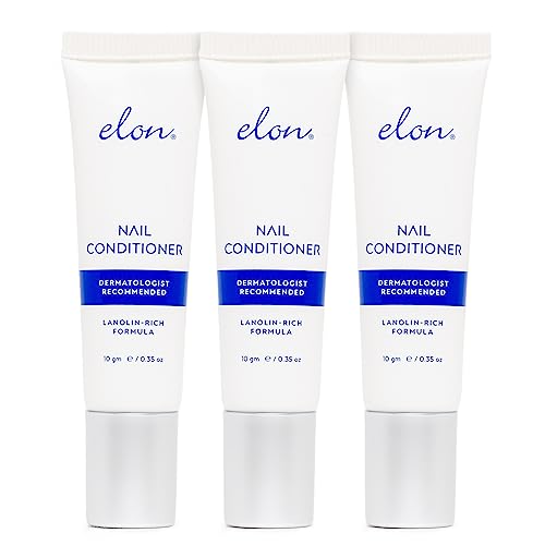 Elon Lanolin-Rich Nail Conditioner ? Strengthens Nails, Protects Cuticles, Dermatologist-Recommended for Brittle & Damaged Nails (10g tube, 3 Pack)