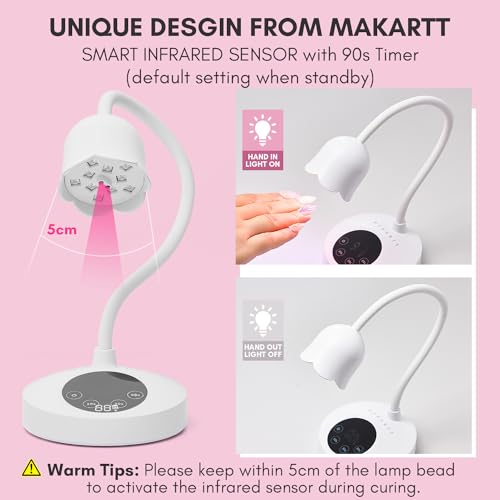Makartt UV Nail Lamp Luminoza 10W Rechargeable LED Light with Sensor for Acrylic Nail Bundle with Nail Charm Nail Rhinestone Glue Kit 15ml Gel Nail Glue with Nail Preals Rhinestone Gems