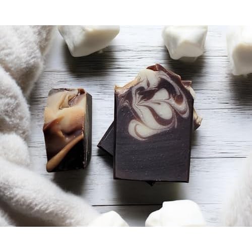 Toasted Marshmallow Goat Milk Soap Bars, 3 Bar Pack, Cold Processed, Soap for Face and Body, Cocoa Butter Soap